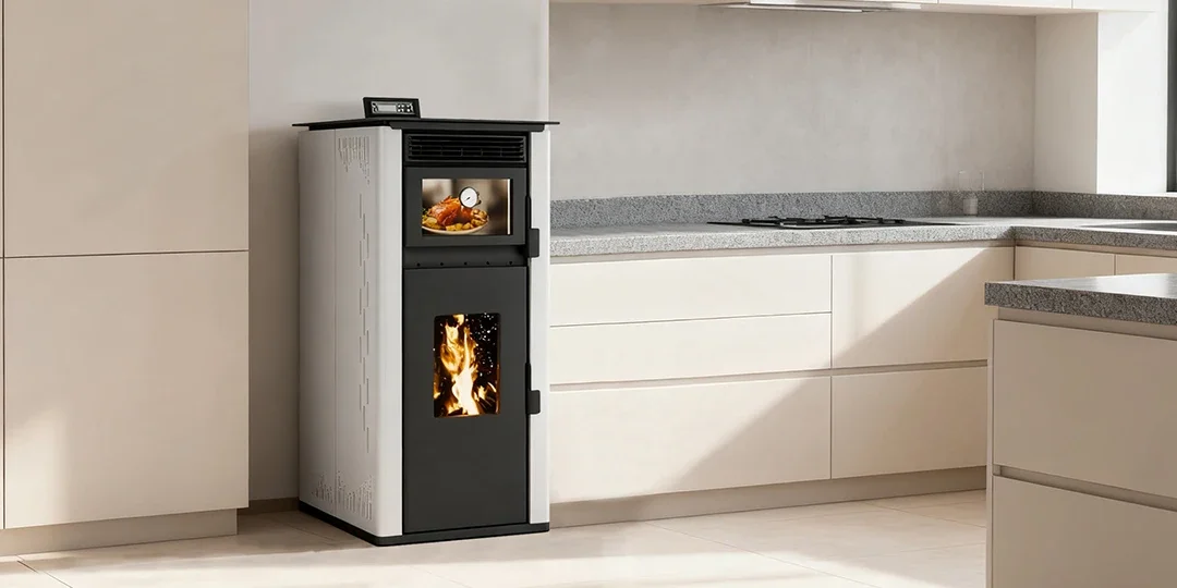 Modern Steel Pellet Stove, PS-100, Metal - detail 6