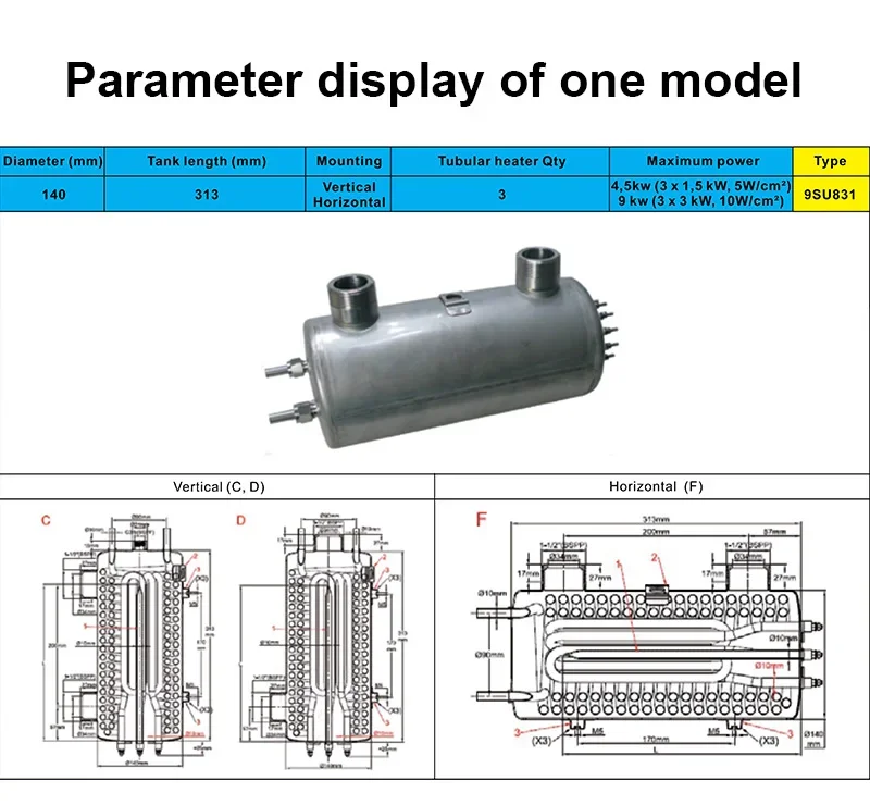 Electric Heater, 9SU, Stainless, Steel, IPX5 - detail 14