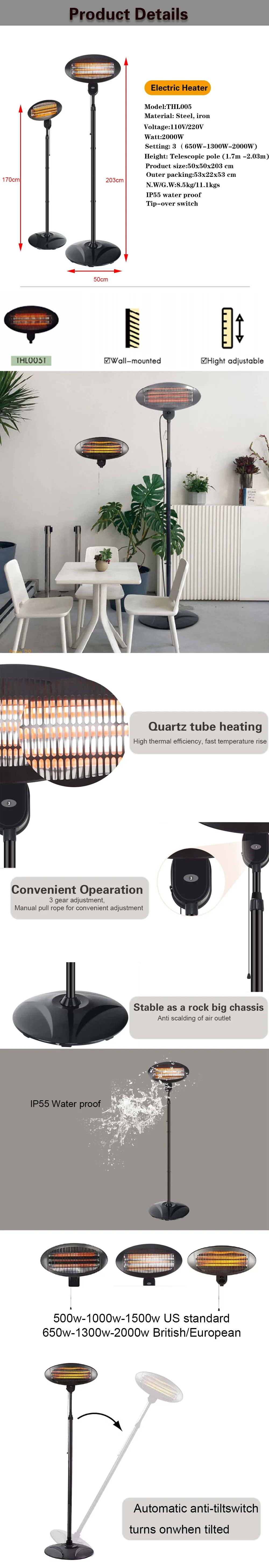 Electric Heater, 2000W, Portable - detail 2