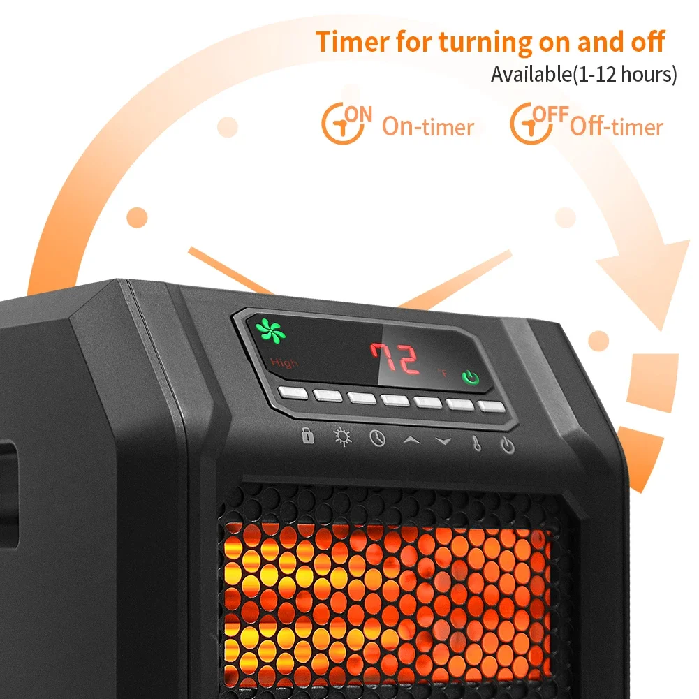 Infrared Space Heater, Portable, 1000w, 1500w, 6-element - detail 12