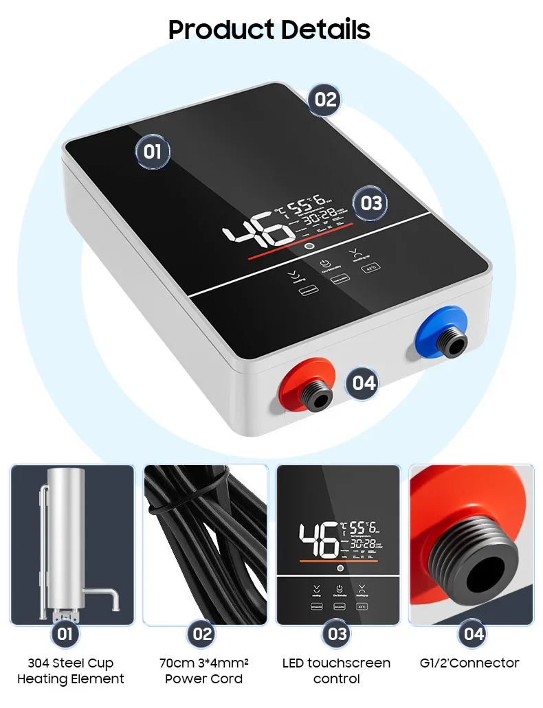 Electric Water Heater, 6000W, 220V - detail 14