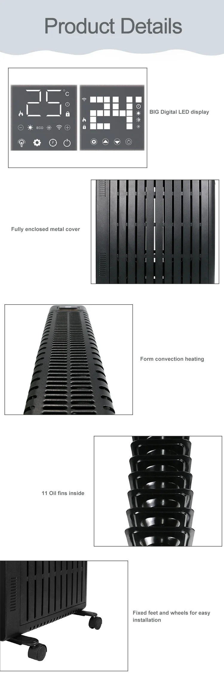 Cover Oil Heater, Portable, 2500W - detail 6
