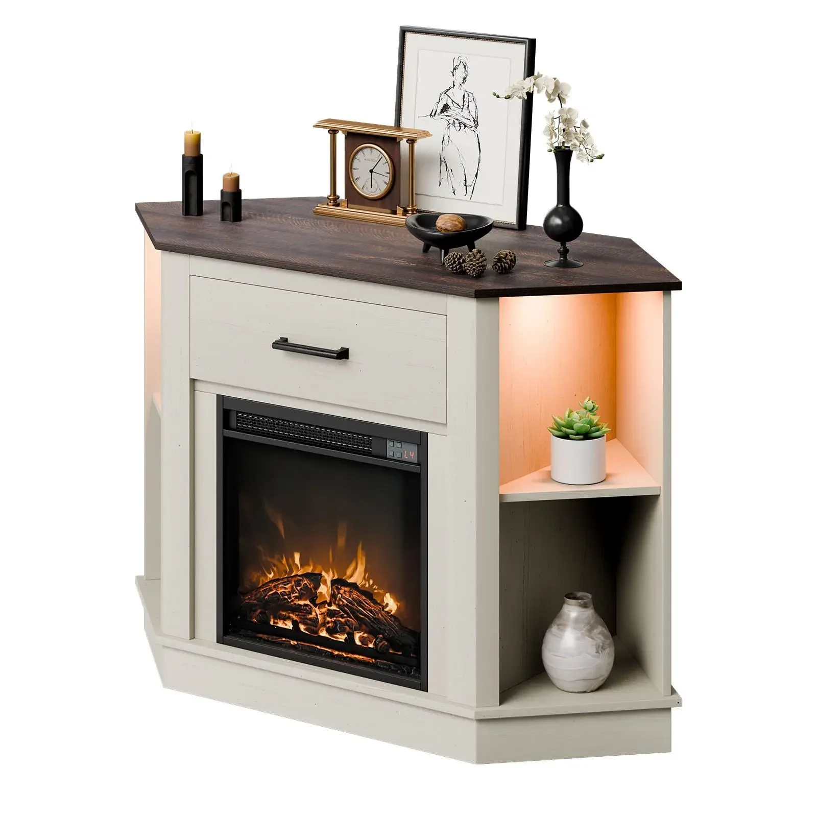 Led Fireplace, 50-Inch, Wood - detail 2