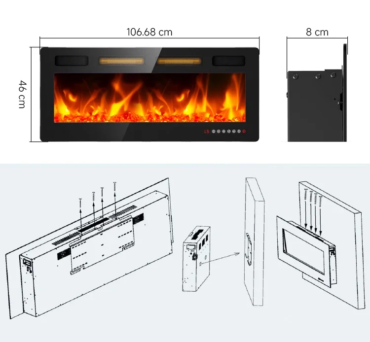 Electric Fireplace, 30-Inch, 12-Flame - detail 16