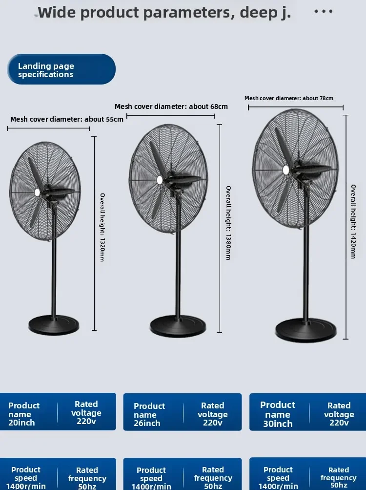 Electric Fan, 26Industrial, 230 W(0.31hp), Metal - detail 32