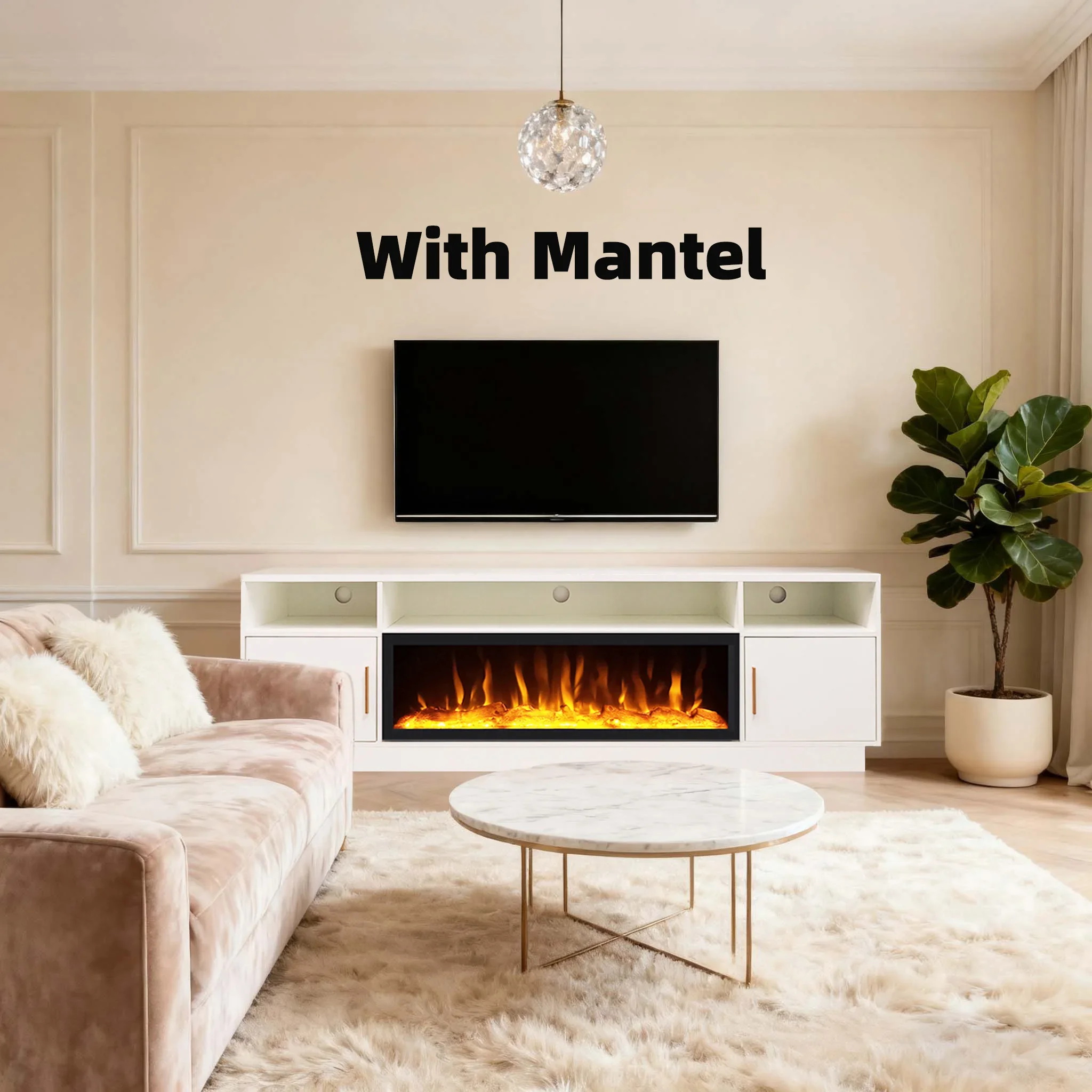 Electric Fireplace, 28''30''Retro, 750, Glass - detail 32