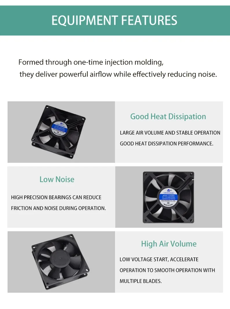 Evaporative Cooling Fan, 8025, Brushless, 80mm, 80x80x25 - detail 6