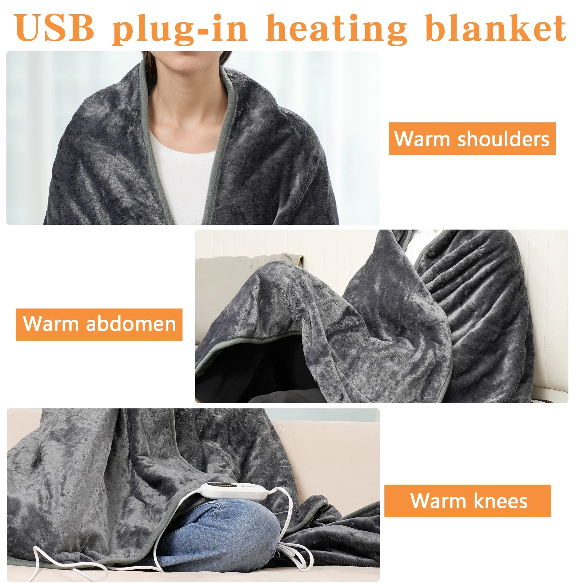 Shawl Electric Heating Blanket, 110 W(0.15hp), Flannel Fleece - detail 12