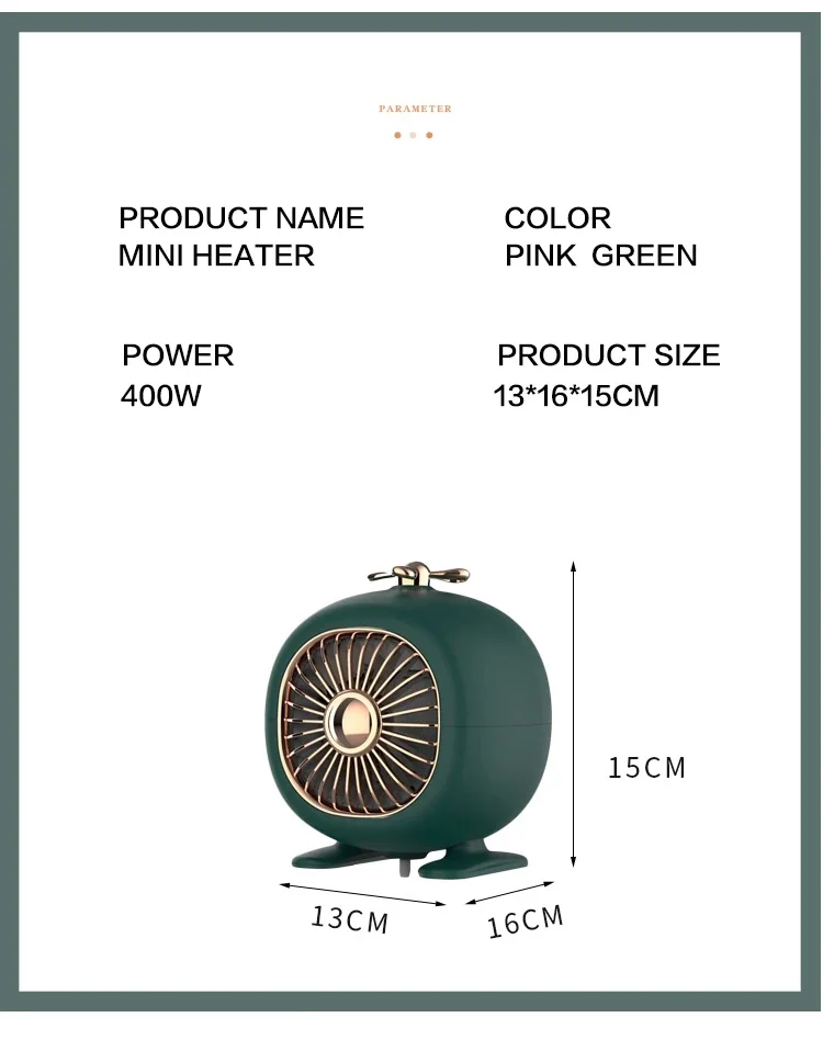 Foot Colorful Mini Fan, PTC, 400, Portable - detail 10
