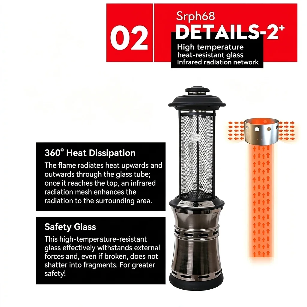 Patio Heater, Stainless, Steel, Portable - detail 18