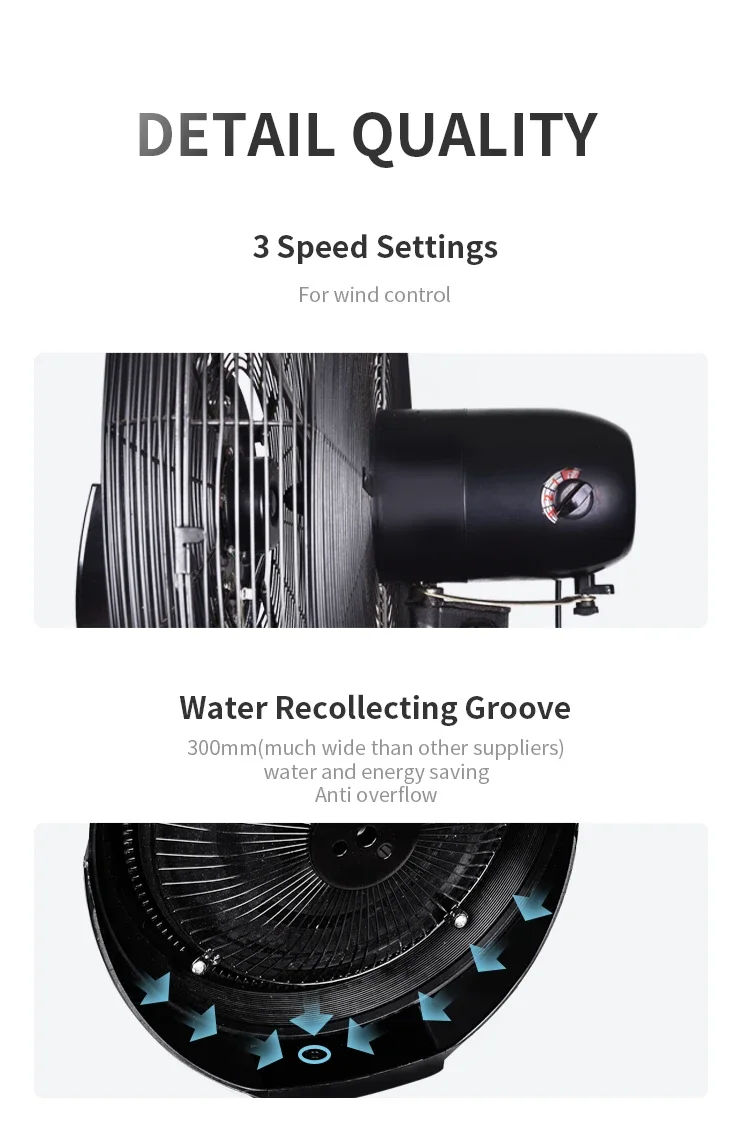 Spray Cooling Fan, Portable, Wall - detail 16