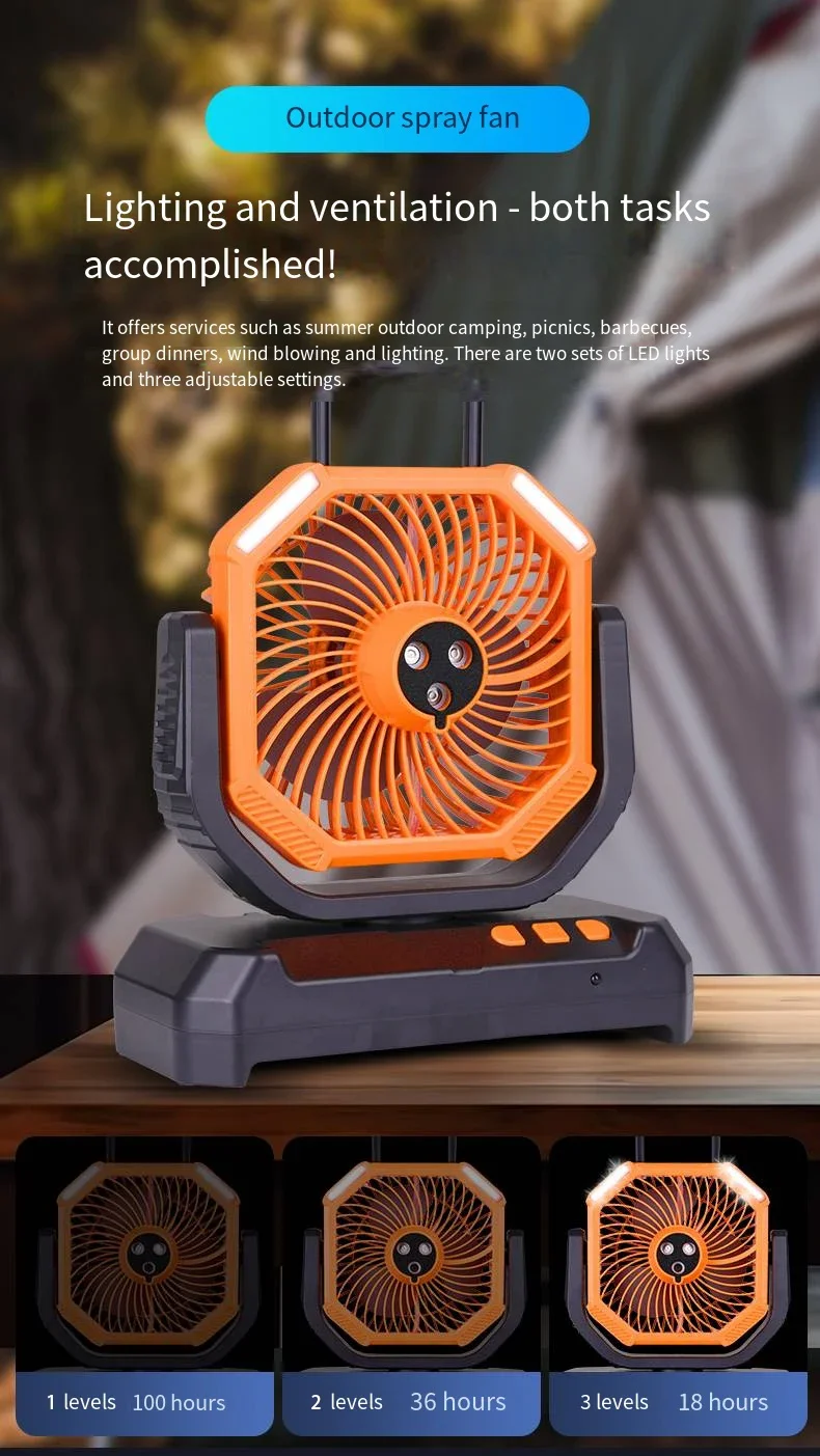 USB Rechargeable Misting Fan Air Cooler with Remote Control 3-Hole Spray Brushless Motor f - detail 16