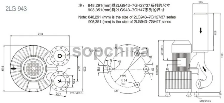 Stage Regenerative Blower, 25kW, 29kW, 380V, 3-Phase - detail 10