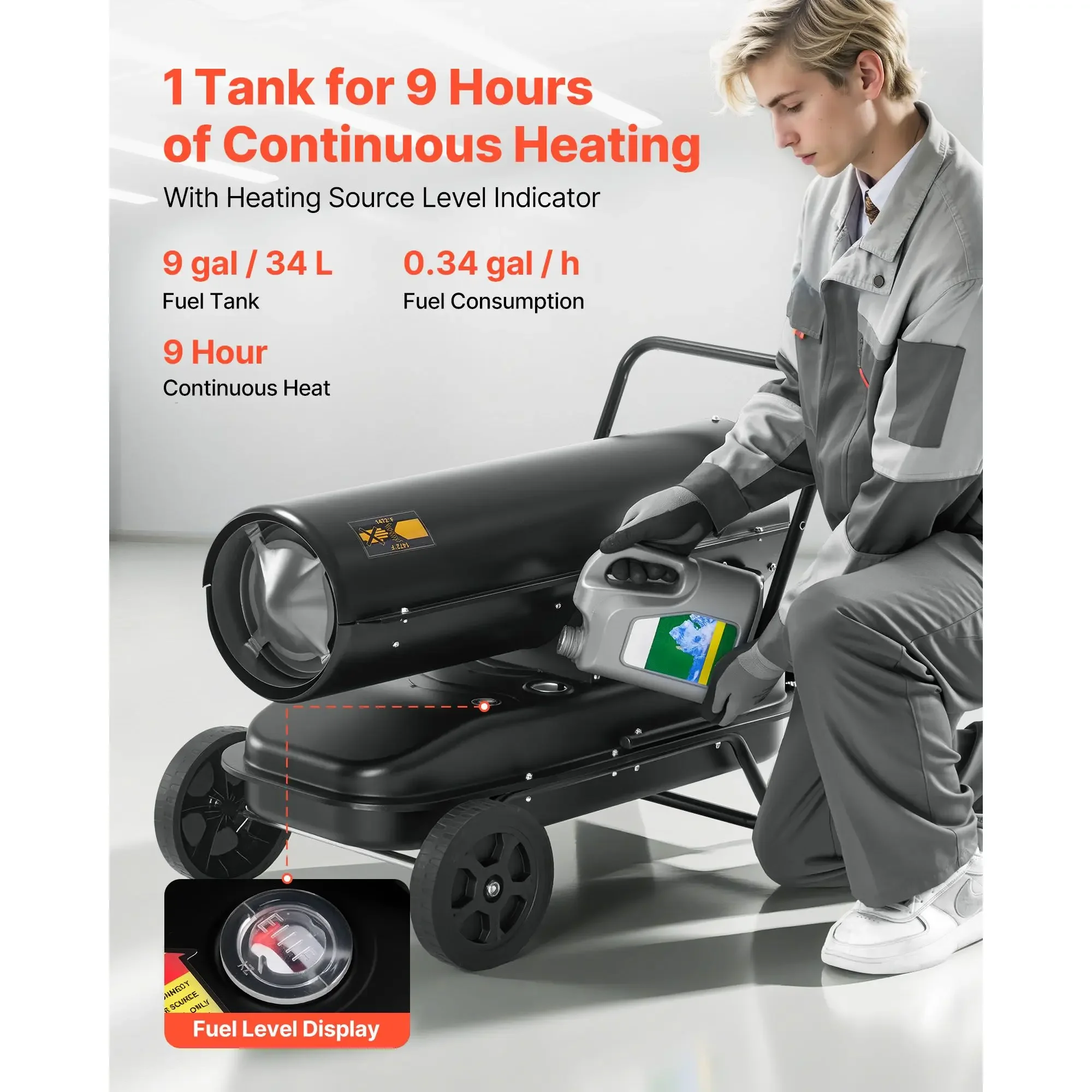 Portable Torpedo Space Heater, 125000, BTU - detail 8