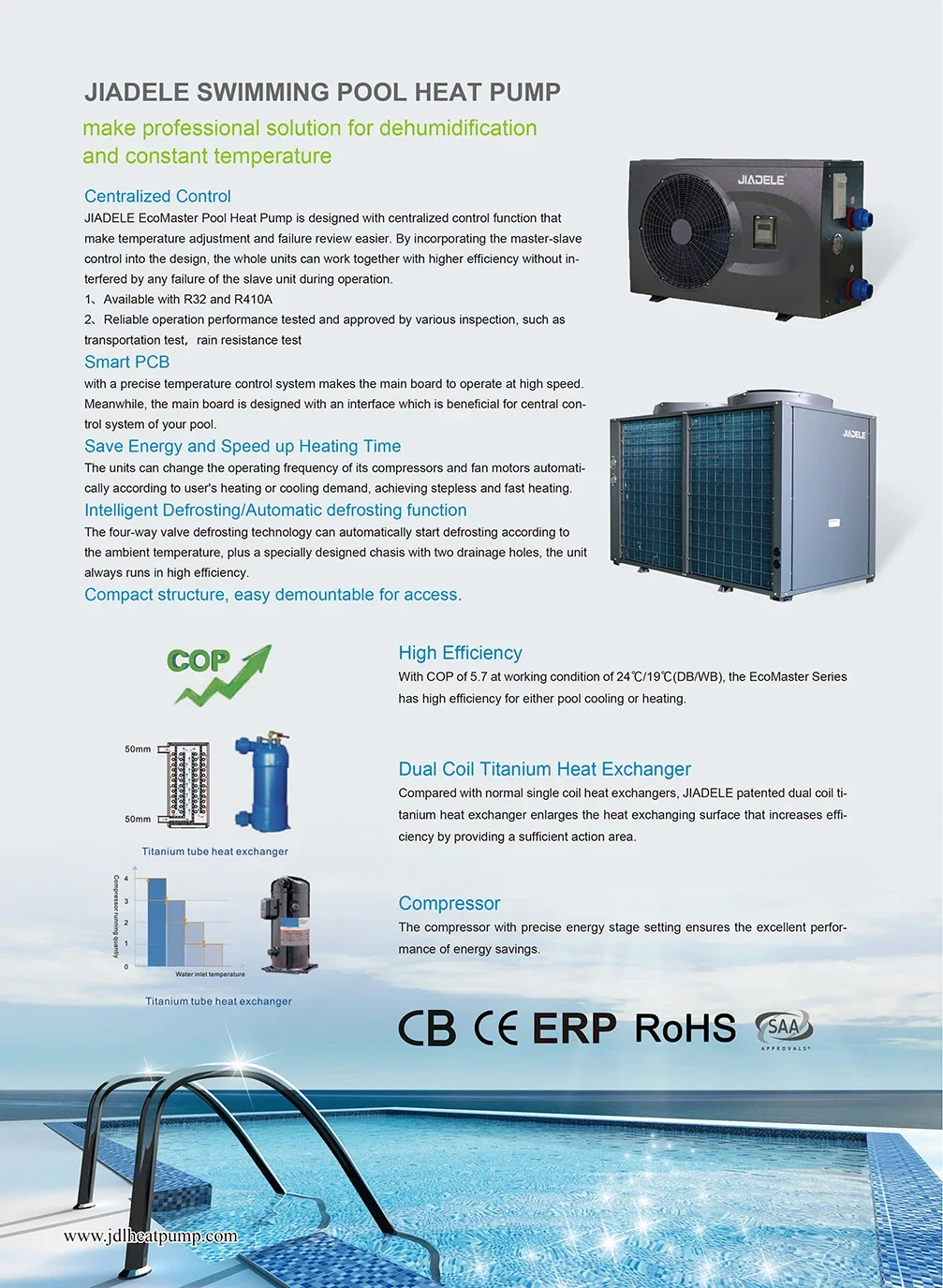 Pool Heat Pump, JIADELE, 220V, Electric - detail 18
