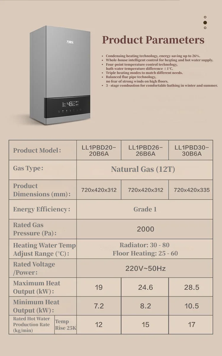 Wall-mounted Natural Gas Boiler, Stainless, Steel - detail 26