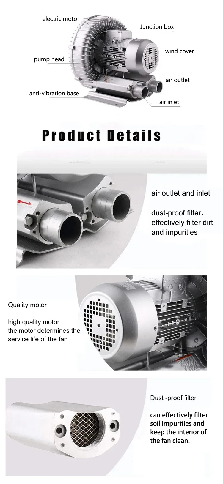 Pond Regenerative Aerator Pump, 220 V, Electric - detail 6