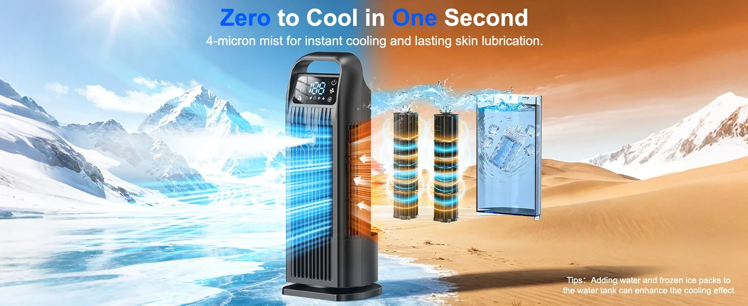 Evaporative Air Cooler, 1200ML, Portable - detail 4