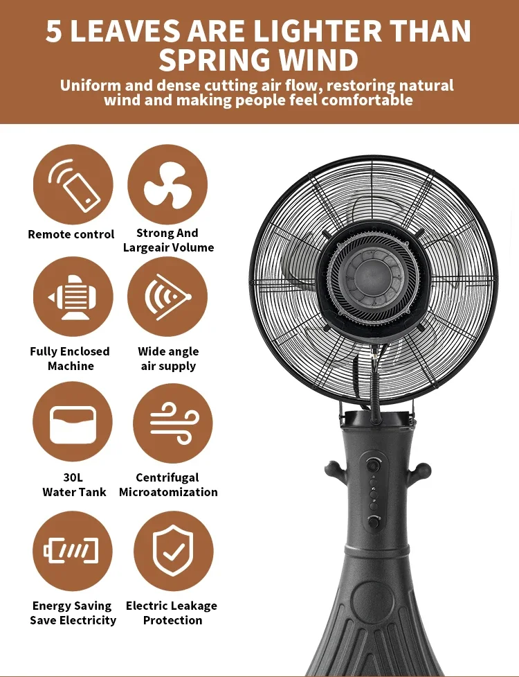2026 New 26 Inch Electric Mist Fan 100% Pure Copper Motor air Cooler Mist Fan - detail 6