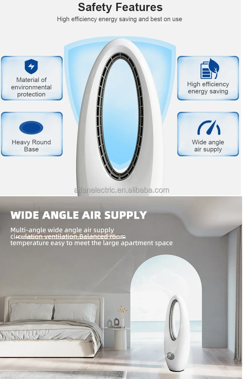Efficient Oscillating Floor Fan, 45W(0.06hp), Plastic - detail 10