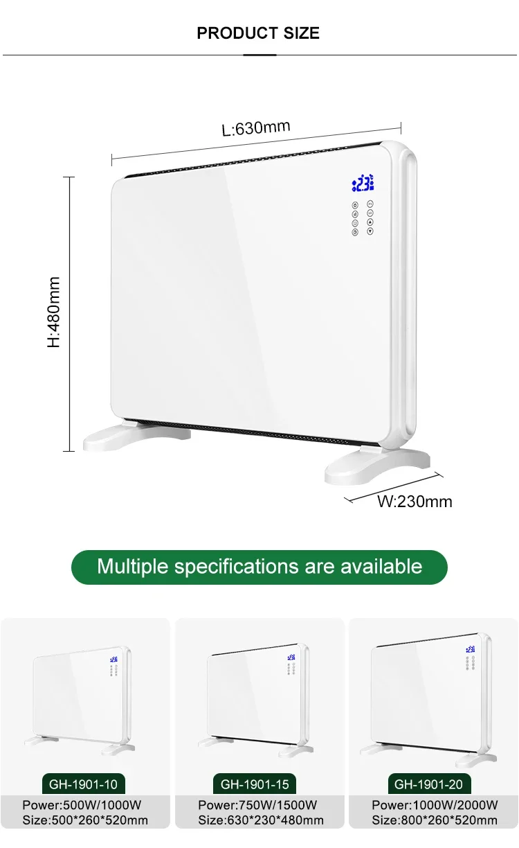 Wall Mounted Freestanding Panel, 500W, 750W, 1000W, 1500W - detail 4