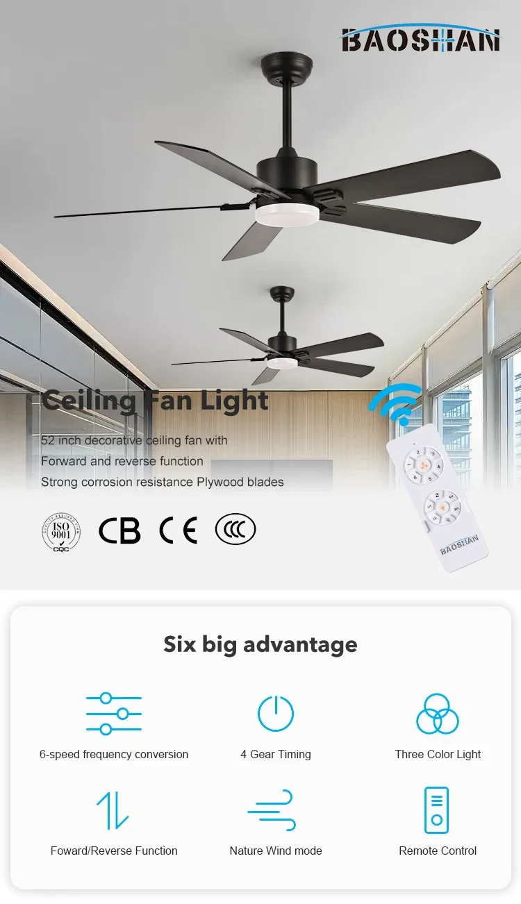Ceiling Fans, FE+Plywood Blade, F5671A-52 - detail 2