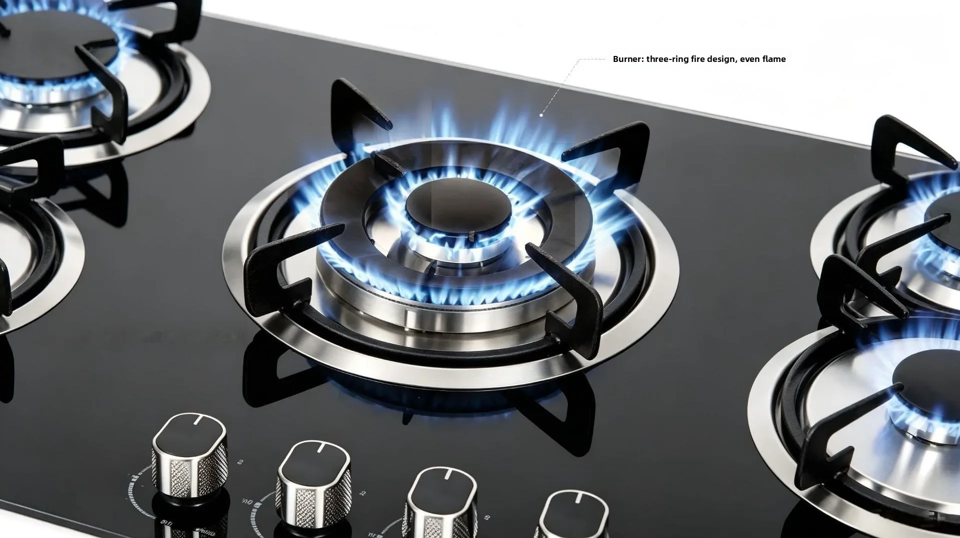 Embedded Five-burner Gas Stove, 3200-4000W, Liquefied gas - detail 6
