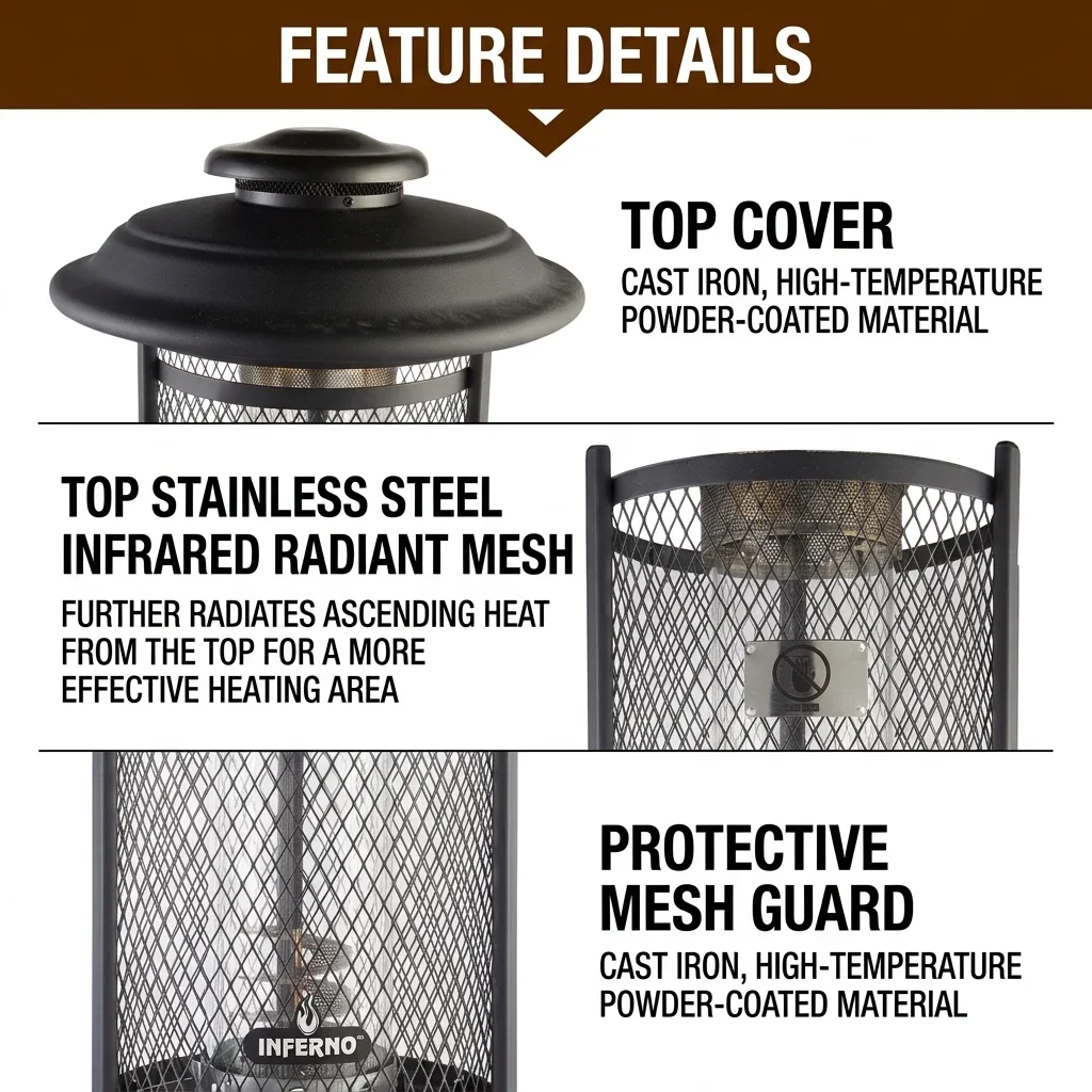 Patio Heater, Stainless, Steel, Portable - detail 22