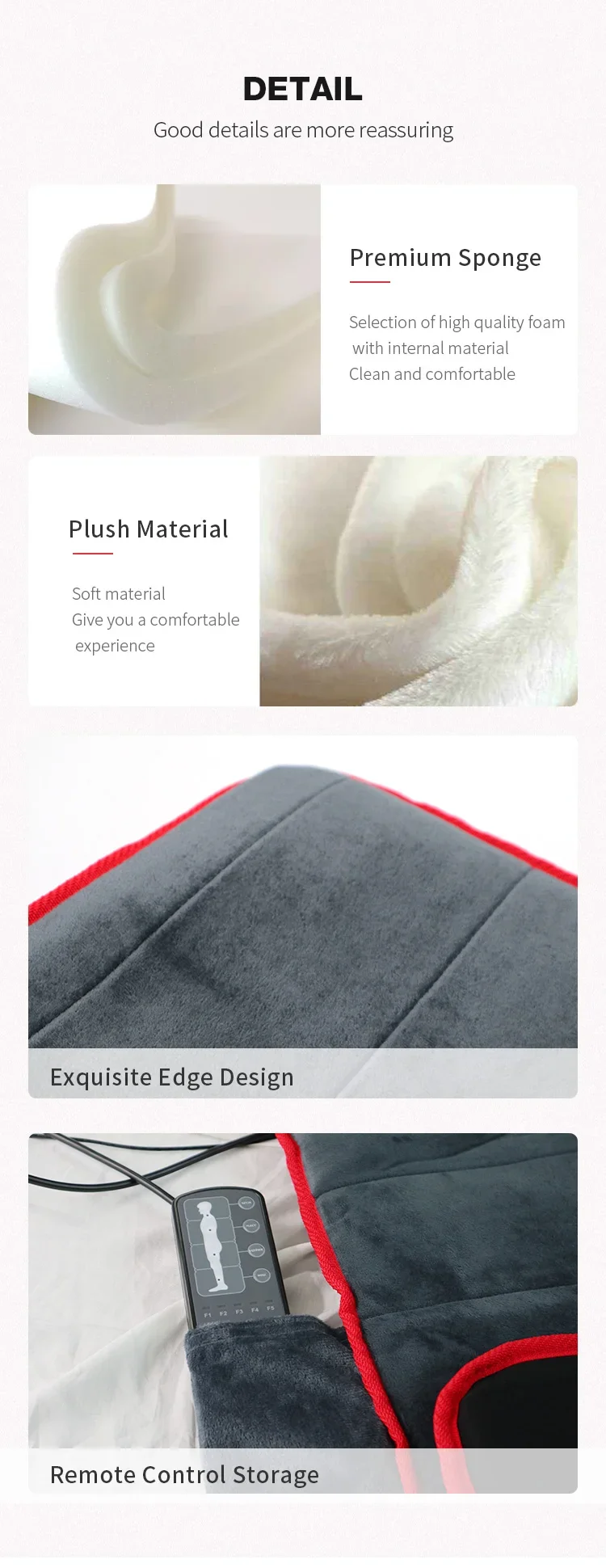 Electric Heated Blankets, soft velvet, Massage Mattress - detail 18