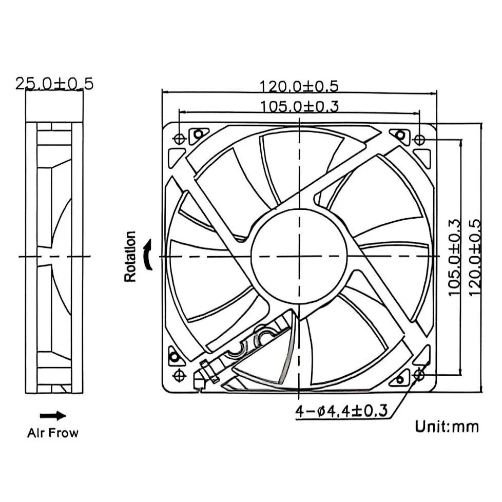 Blower, 120mm, 32mm, 12032, 12V - detail 4