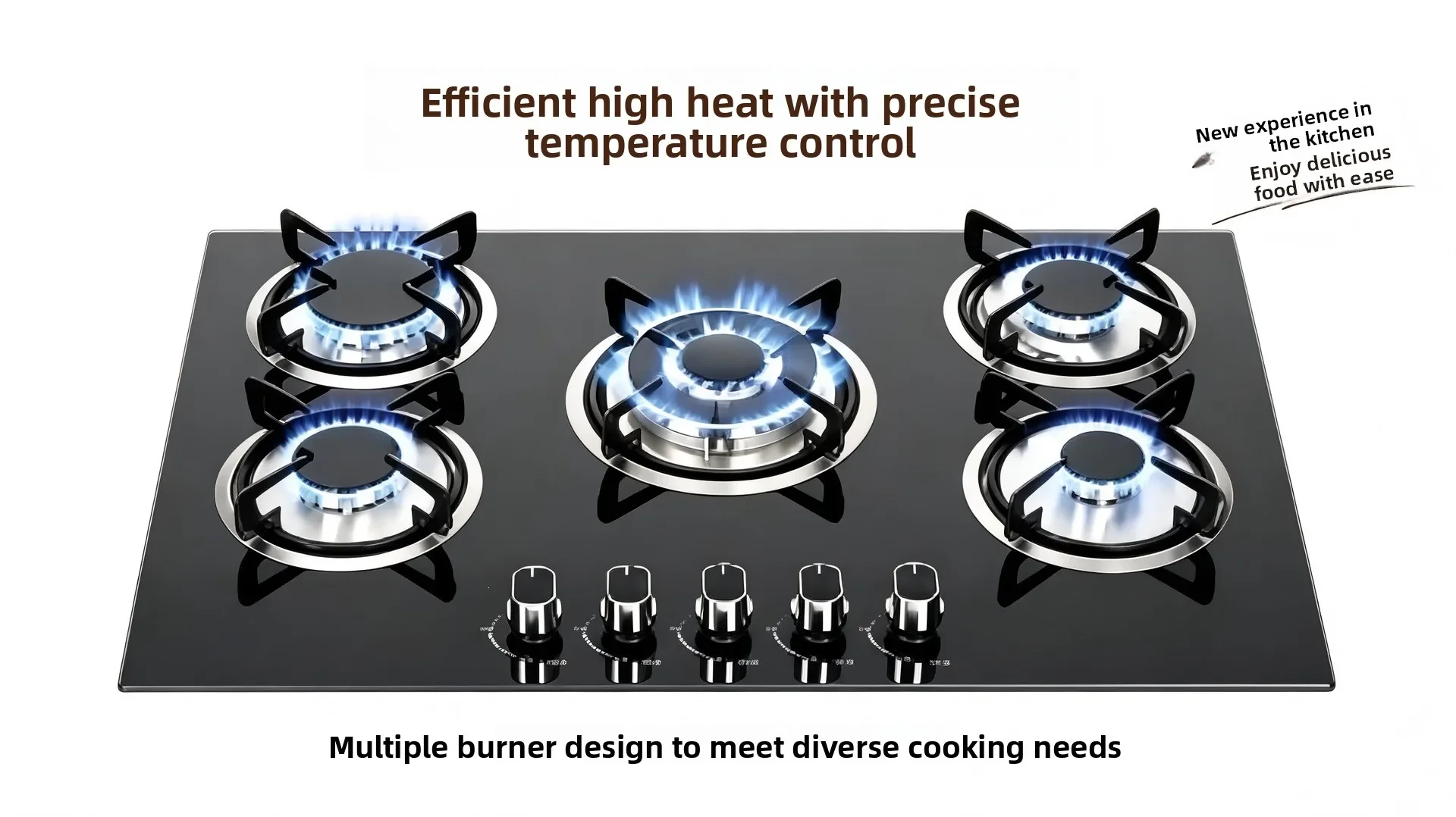 Embedded Five-burner Gas Stove, 3200-4000W, Liquefied gas - detail 2