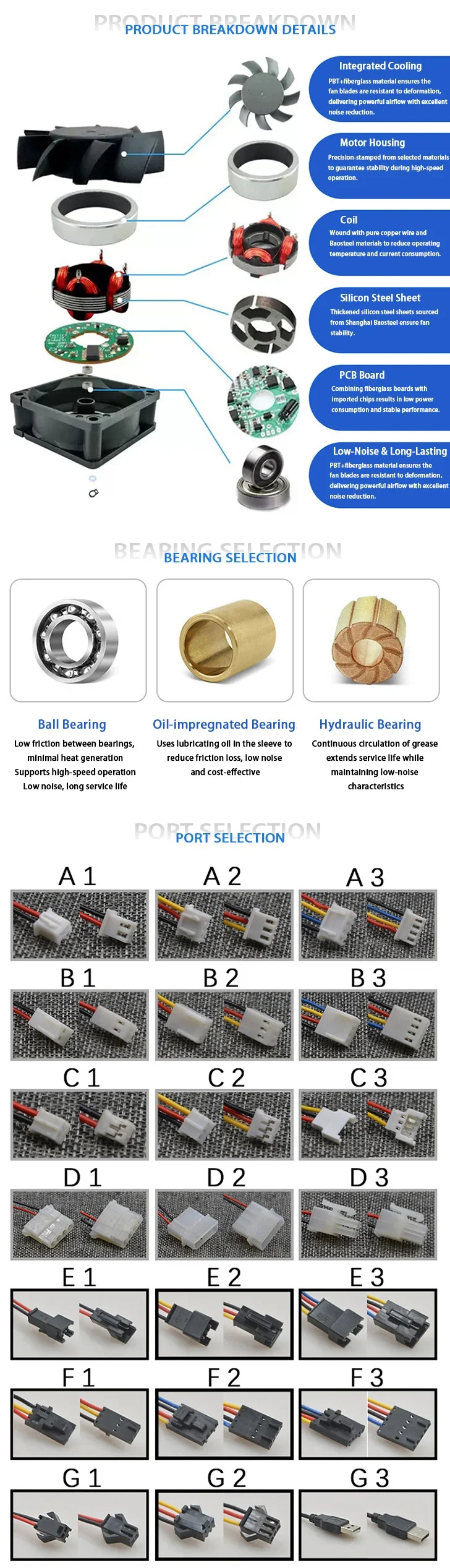 Ball Bearing, 110/220v, Axial, 200*200*60mm, Plastic - detail 20