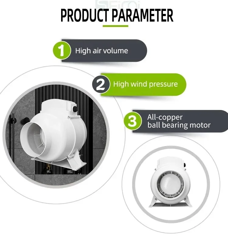 Exhaust Pipe Fan, Inline, ABS - detail 4
