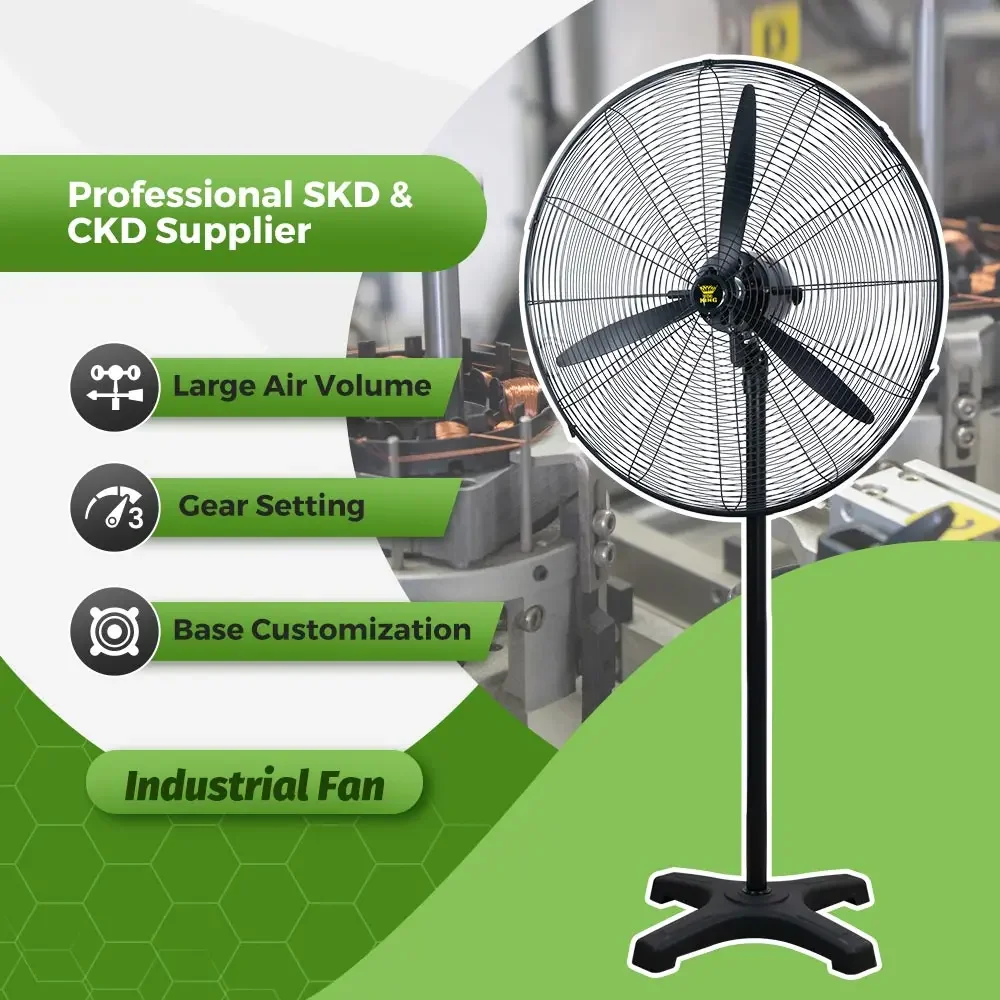Metal Industrial Stand Fan, 3-Speed, 110-220V, 180 W(0.24hp) - detail 10