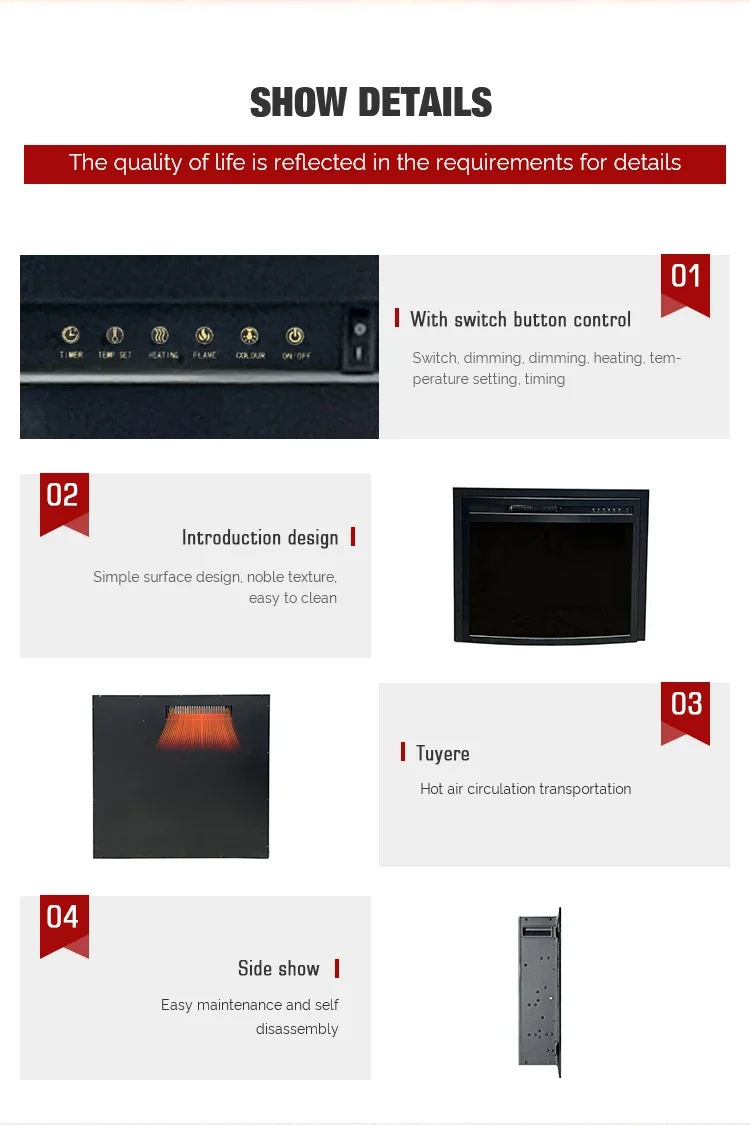 Electric Fireplace, 220-240V, 750 - detail 12