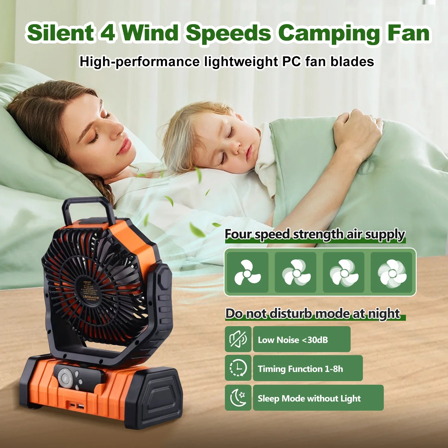 Ventilador Camping Fan, F6, 20000mAh, Portable, LED - detail 10