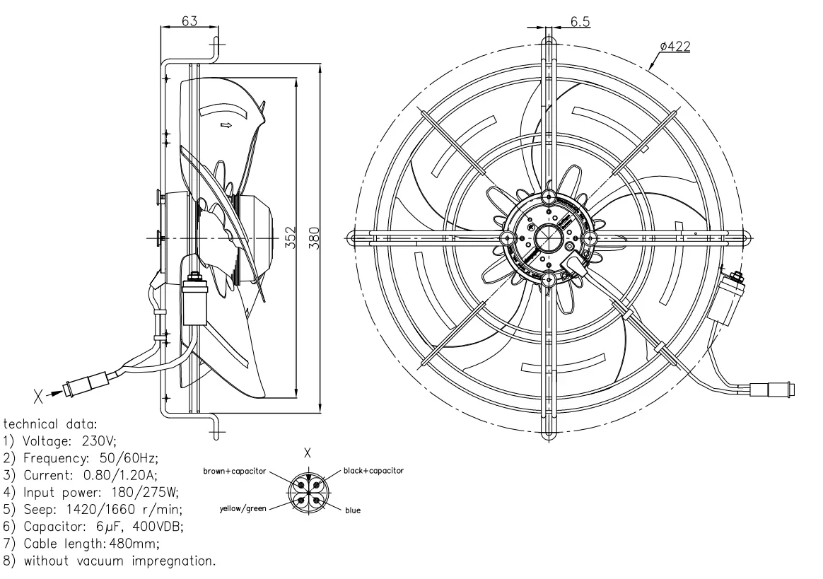 ebmpapst S4E350-AQ02-C01 350mm Axial Cooling Fan, 230V 275W - detail 16