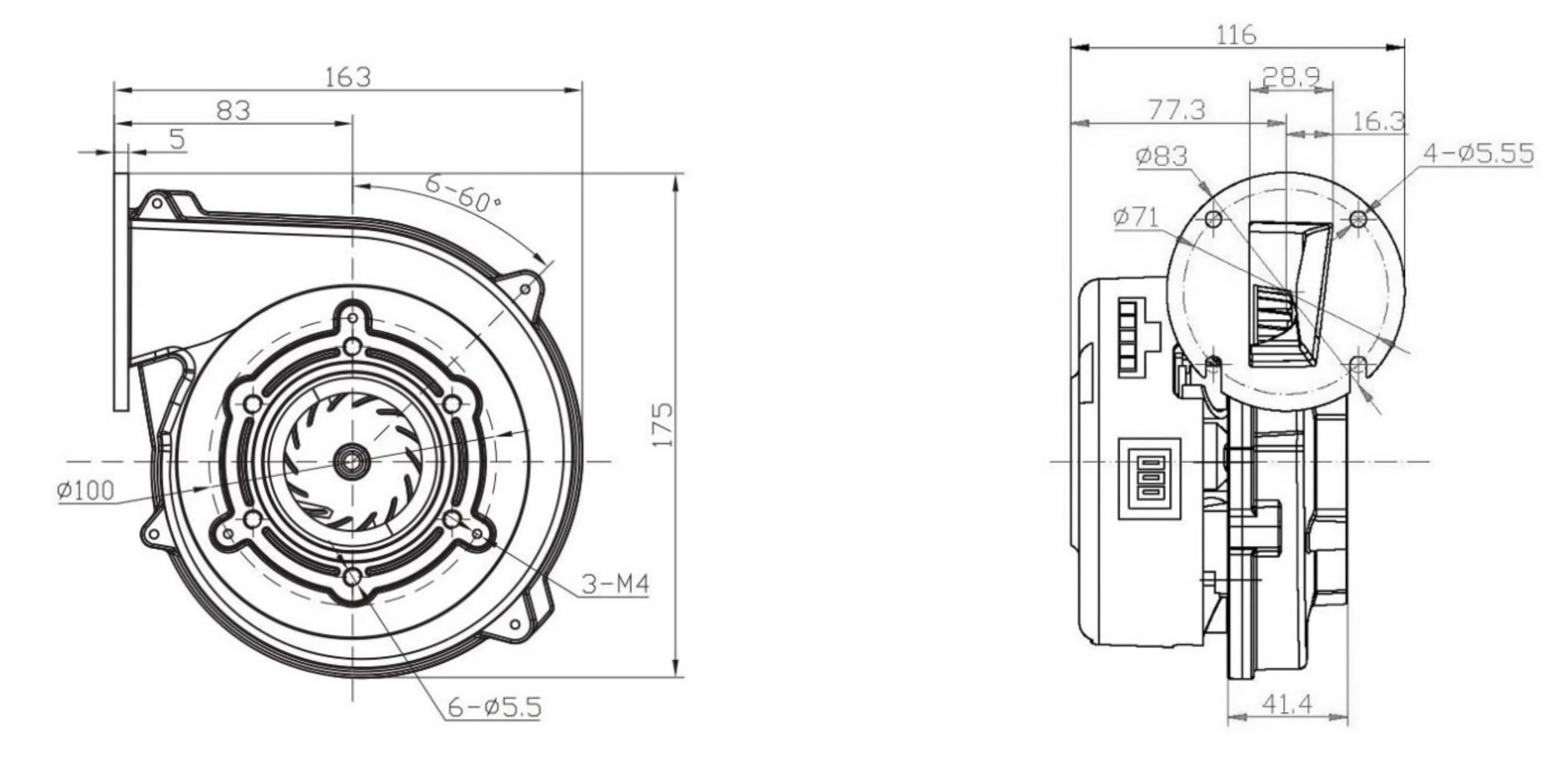 Radial Blower, ZSON, ZEC-118, 120V-240V, 24V - detail 10