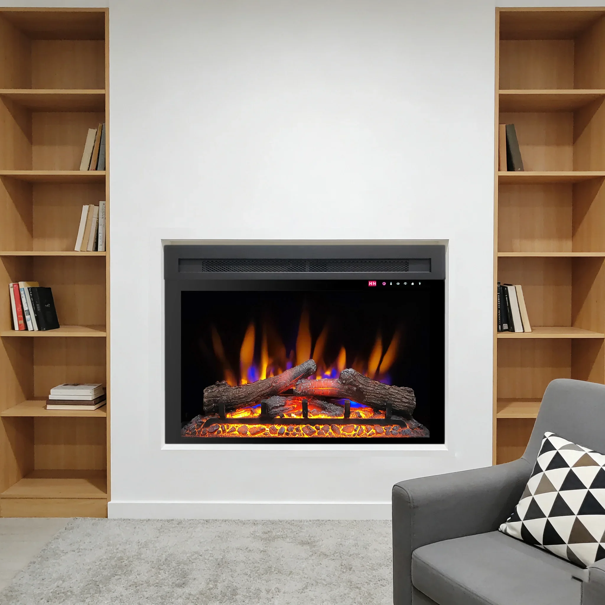 Electric Fireplace, 28''30''Retro, 750, Glass - detail 30