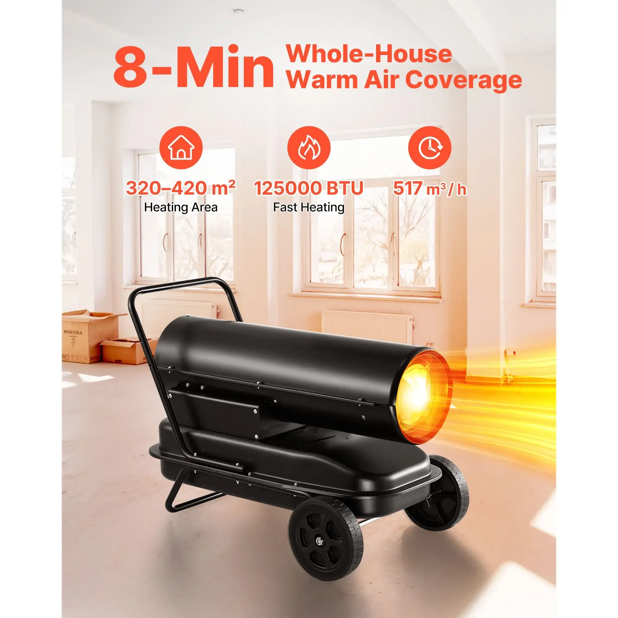 Portable Torpedo Space Heater, 125000, BTU - detail 4