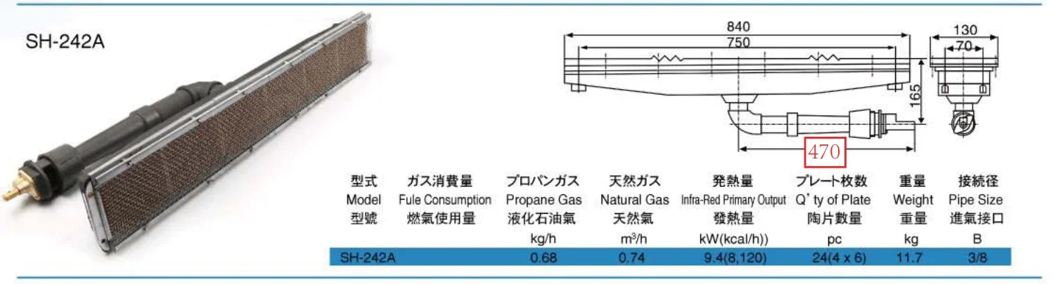 Ceramic Infrared Catalytic Heater, Sh-242a, INFRAROSSO - detail 8