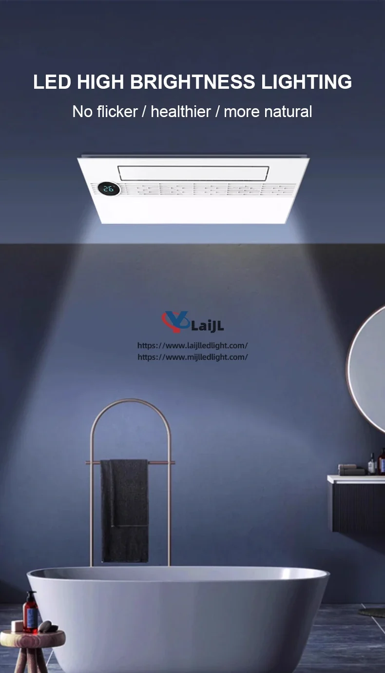Bathroom Exhaust Fan, 4-in-1, PTC, 12W, LED - detail 14
