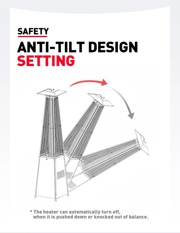 Patio Heater, Portable, 5000-13000W, Steel - detail 12