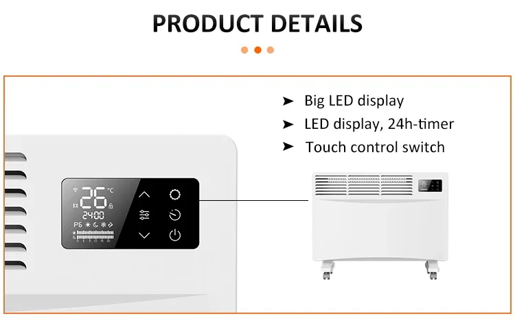 Electric Convector Heater, Wall, 500 W, Metal - detail 12