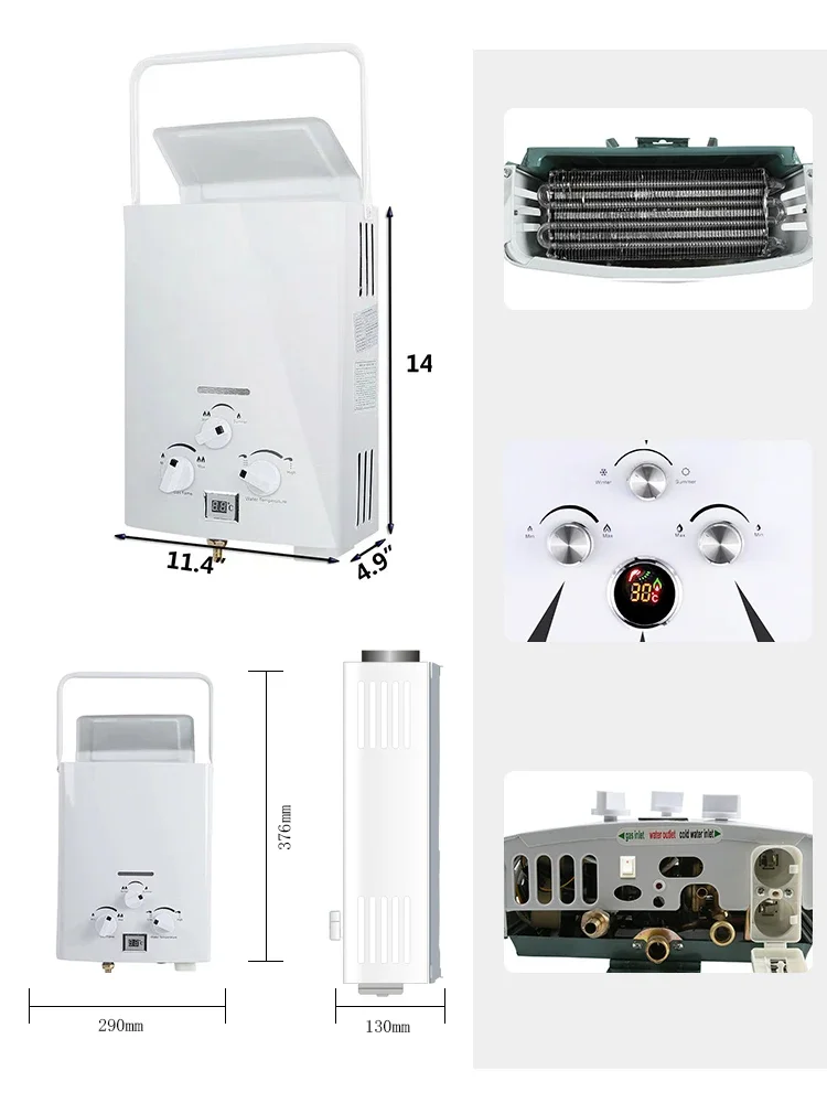 Water Heater, 6L, Copper, Stainless, Steel - detail 16
