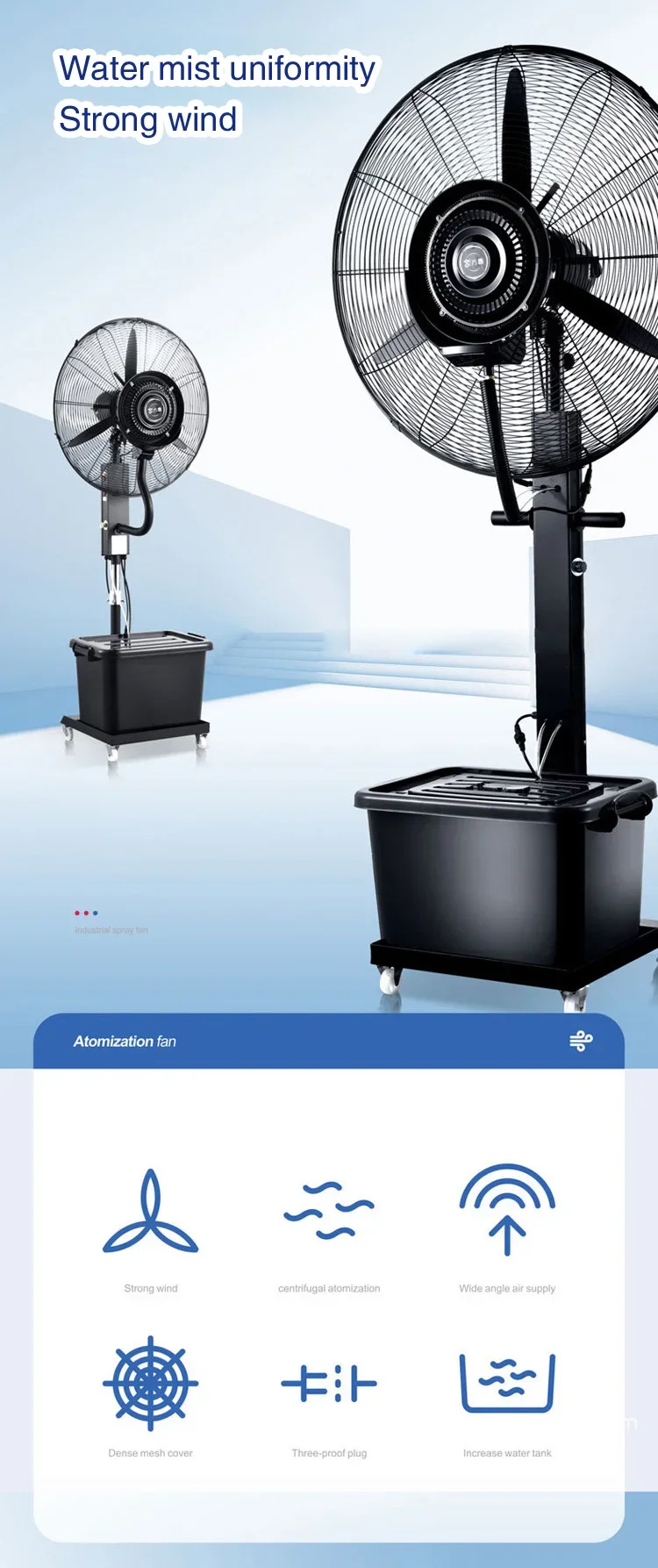 Capacity Misting Fan, 42L, 230w - detail 6
