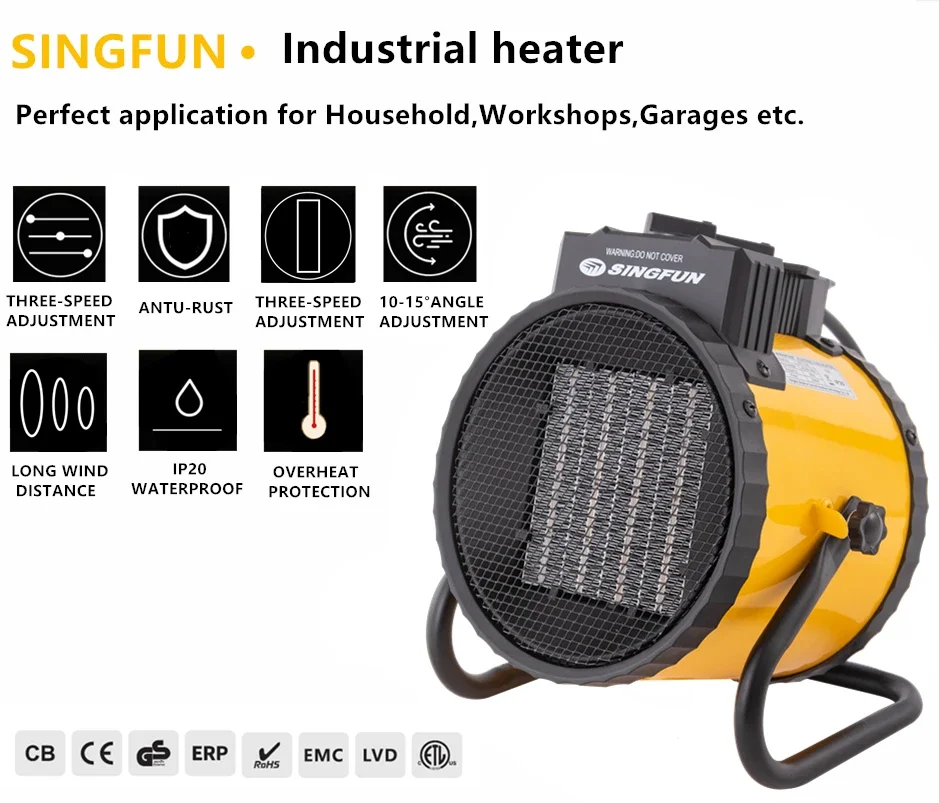 Electric Heater, 2000W, PTC, Stainless, Steel - detail 4