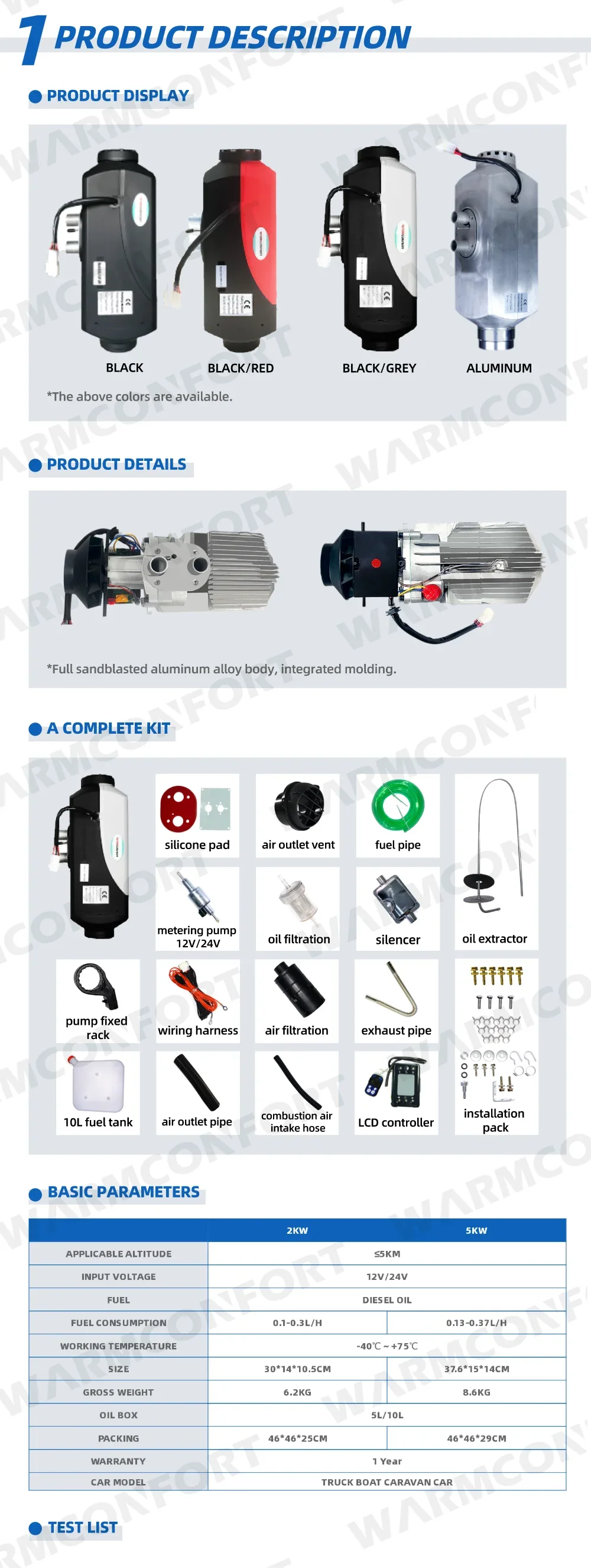 Webasto Brushless Motor, 5000W, 12V/24V, 5KW - detail 2