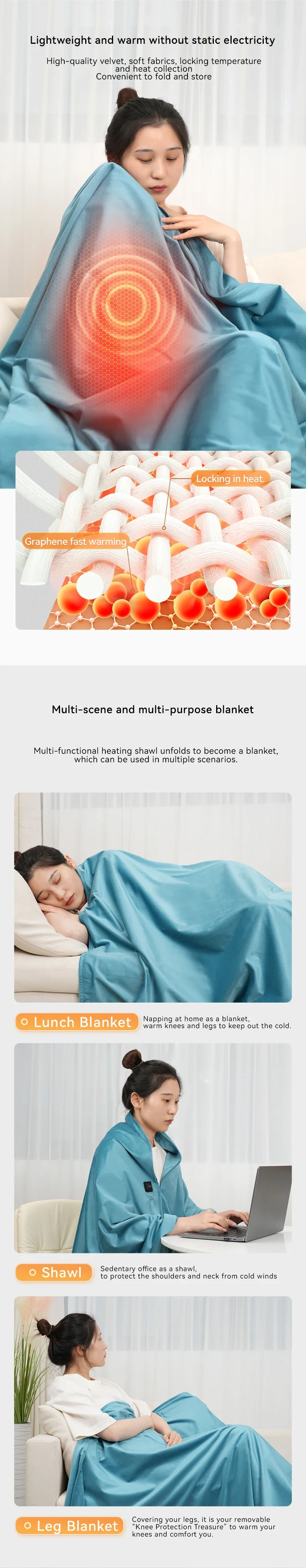 Graphene Quilted Velvet Heater, 5V, USB-C - detail 10