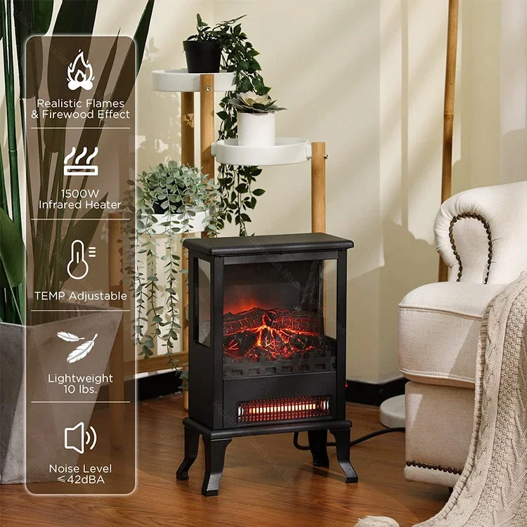 Electric Fireplace, LED, 1500 W, Metal - detail 16